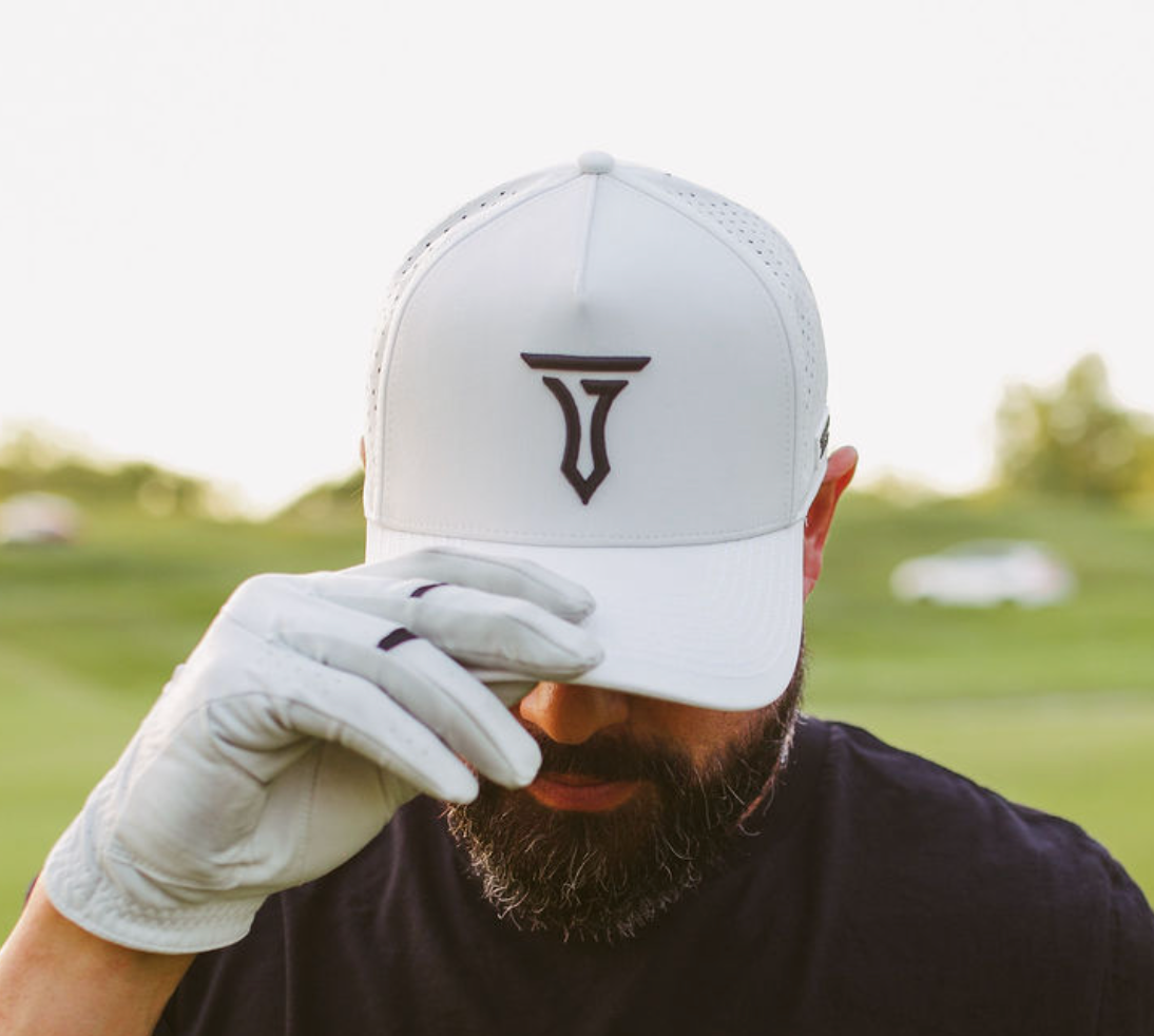 Iconic T 5 Panel Snapback Hat - White – Tempo Golf Apparel